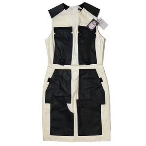 Alexander Wang NWT Runway Designer White Dress Black Pockets Size 6
